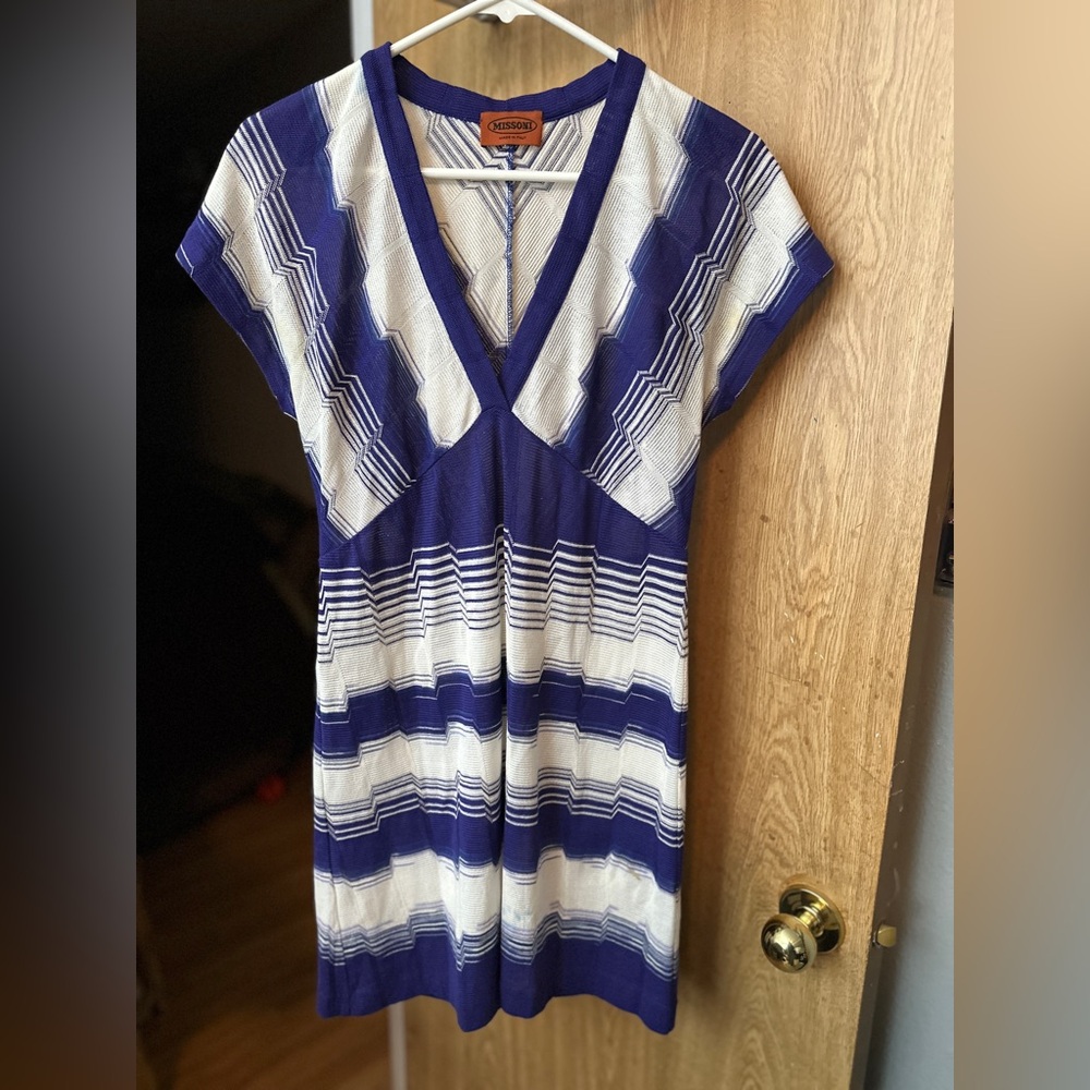 Missoni Blue and White Striped Dress
